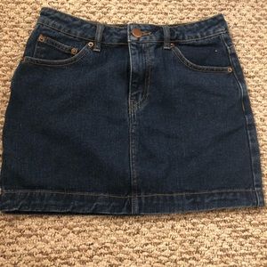 Navy blue denim skirt